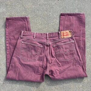 Levi’s 501 Burgundy Denim Jeans – Size 40x32 – Bold, Classic & Unapologetic 🍷